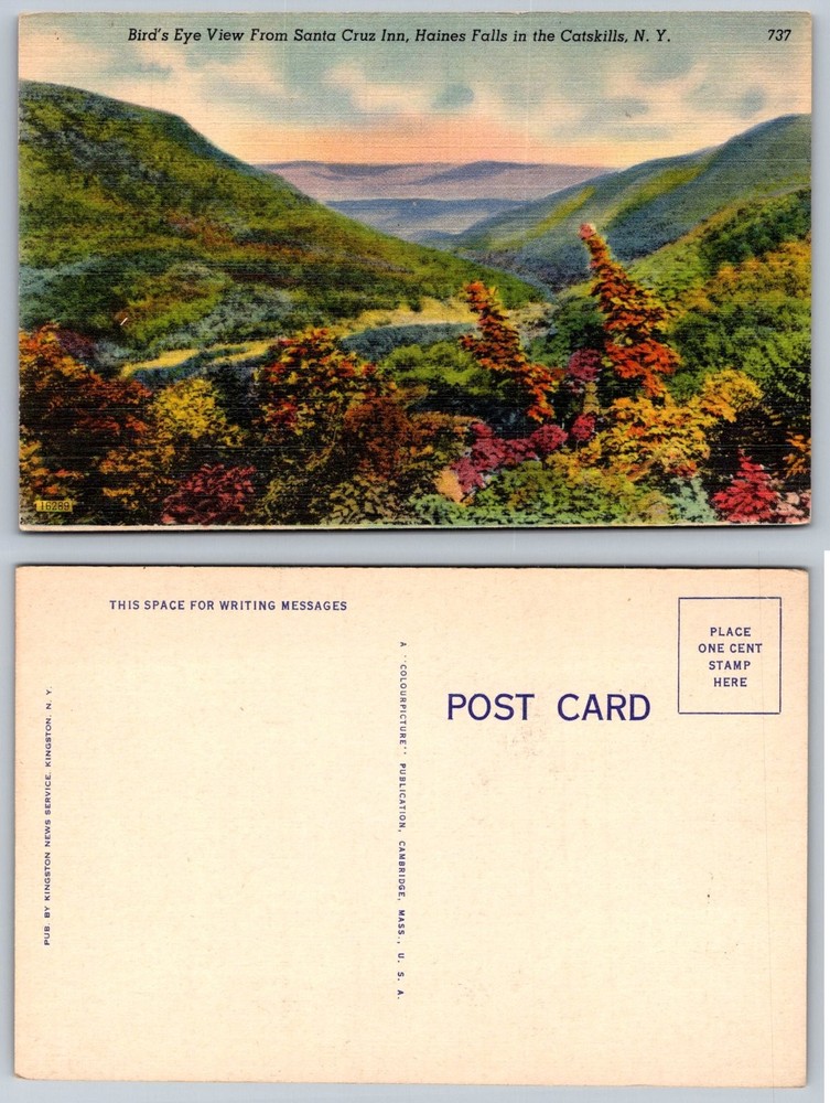 Catskills Haines Falls NY Postcard - Santa Cruz Inn Bird's Eye View
