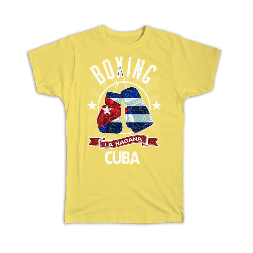 Cuba Boxing Gift T-Shirt for Athletes Cuban Flag Sport Design La Habana