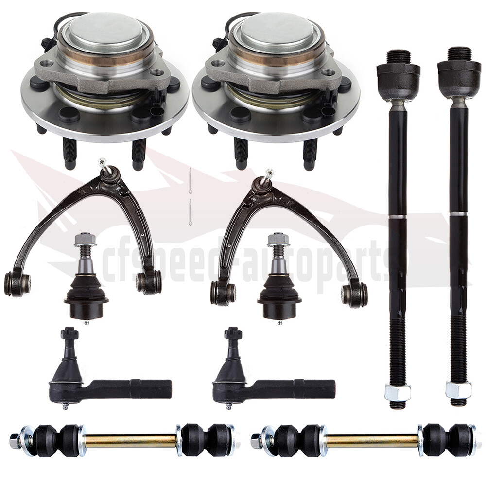 12PCS Suspension Kit for Chevy Tahoe GMC Yukon - Control Arms Ball Joints Tie Rods Wheel Hubs