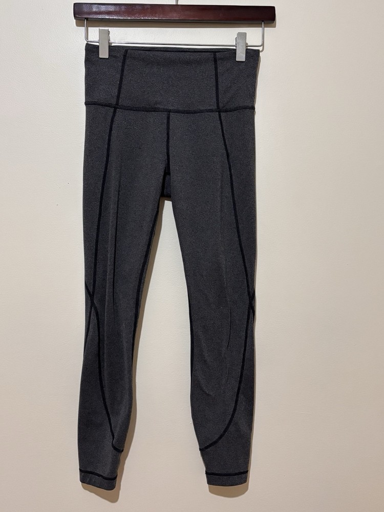 Athleta Chaturanga Heathered Gray Leggings Yoga Workout Womens Sz XS