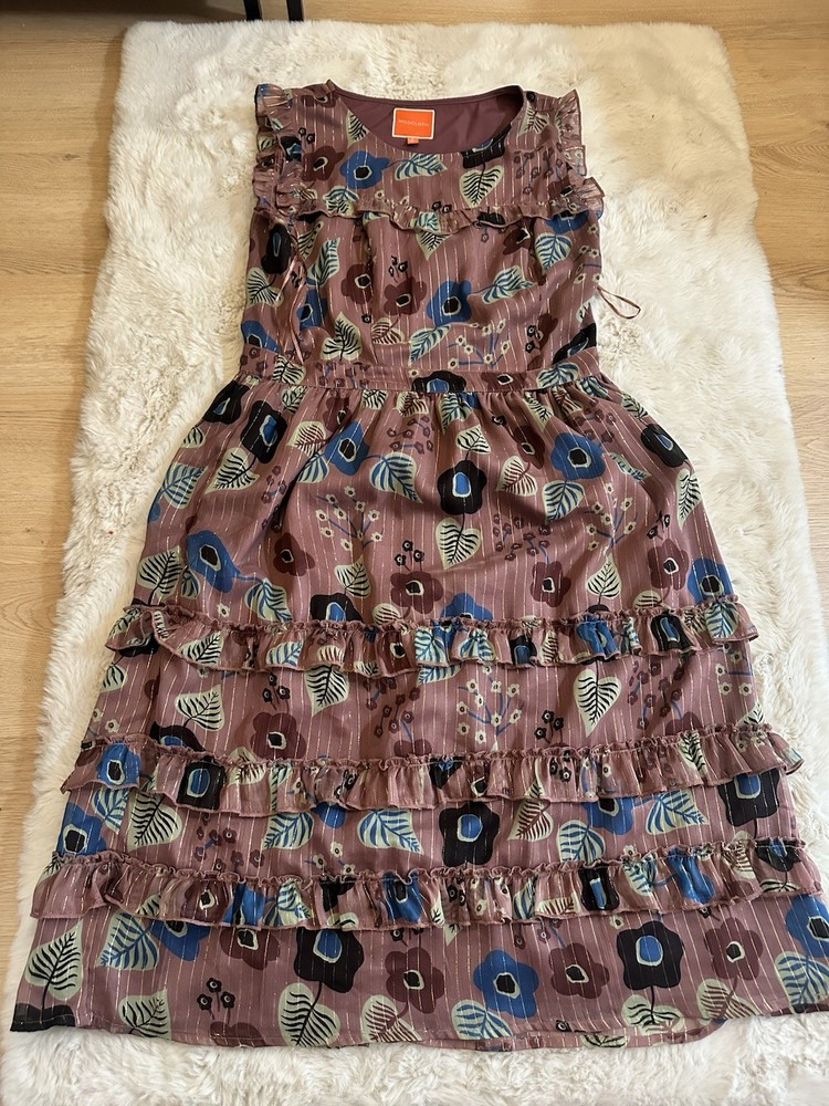 ModCloth In With Excitement  Floral Mock Neck Dress Size L