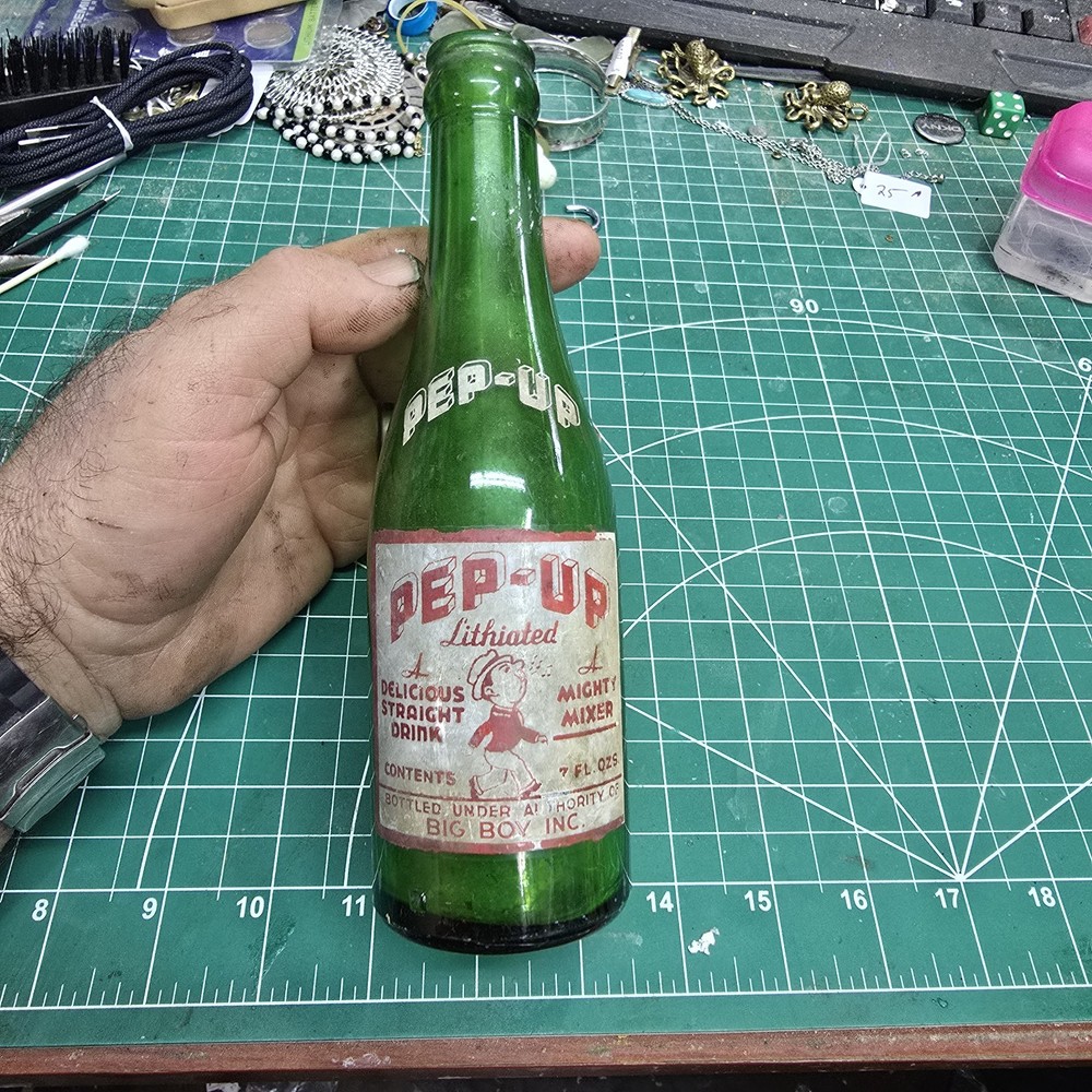 Rare Design Unique Antique Vintage Pep Up Soda Bottle Clem Bottling Works