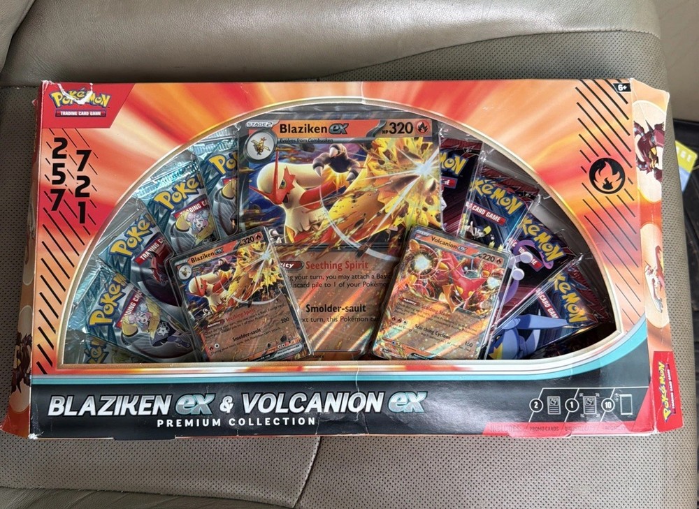 PokémonTCG Blaziken ex & Volcanion ex Premium Collection Box (Slight Box Damage)
