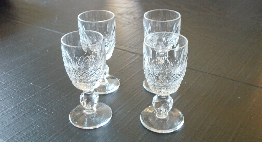 Waterford Colleen Cordial Short Stem Set of 4 Cut Glass 3 1/4 Display Only