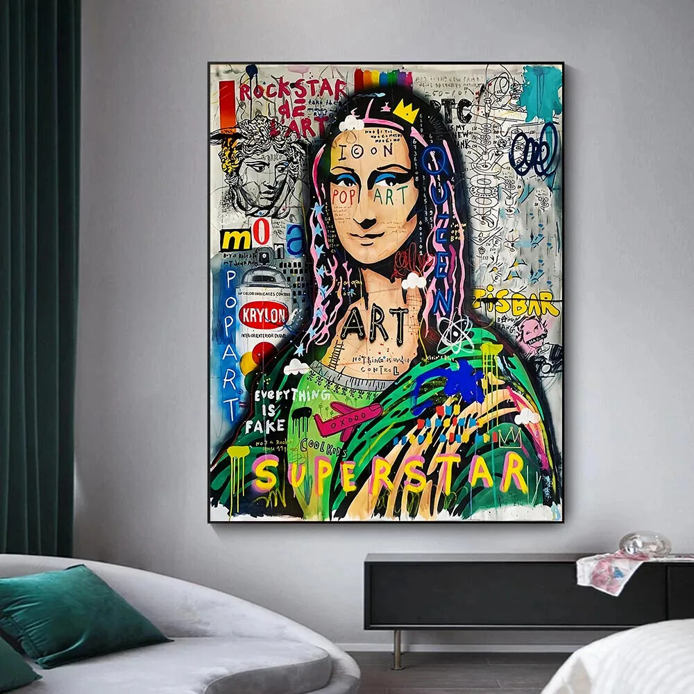 Abstract Graffiti Art Canvas Painting Poster Living Room Home Decor Wall-image