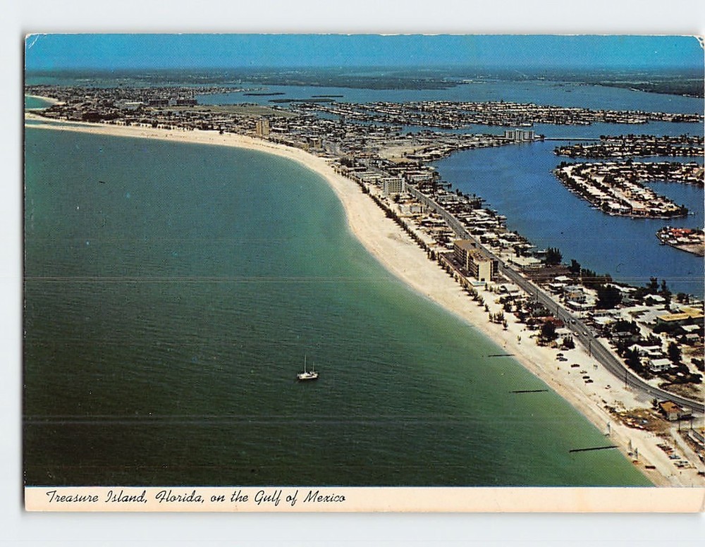 Postcard On the Gulf of Mexico Treasure Island Florida USA