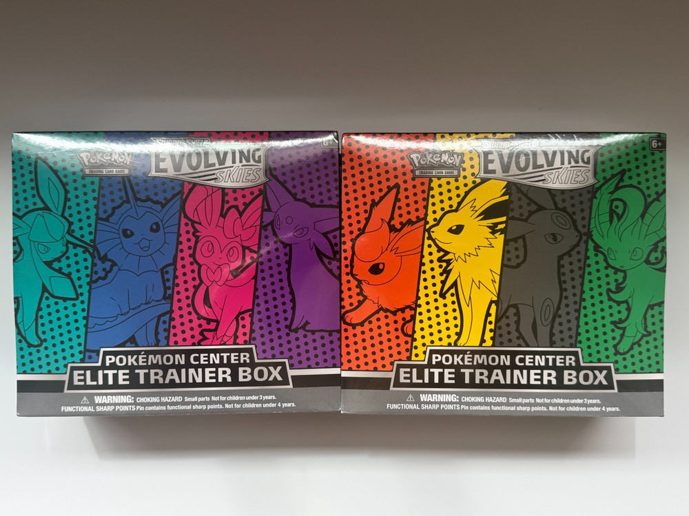 Pokémon Center Evolving Skies Elite Trainer Box Set of 2 PC Exclusive ETB Read