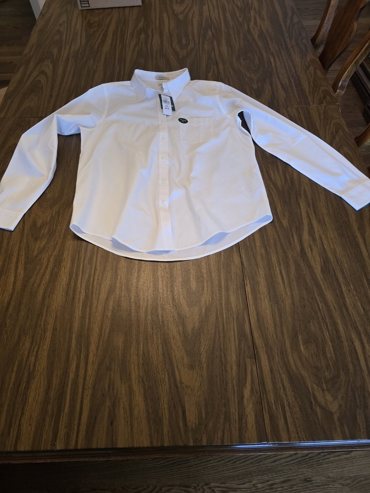 LL Bean Womens White Button Down Shirt Long Sleeve Size M