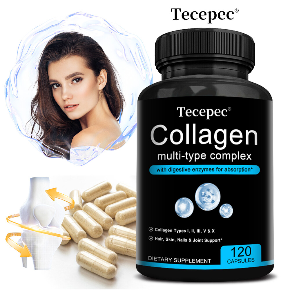 Multi Collagen Types I,II,III,V,X Hydrolyzed Collagen 30/60/120 Capsules