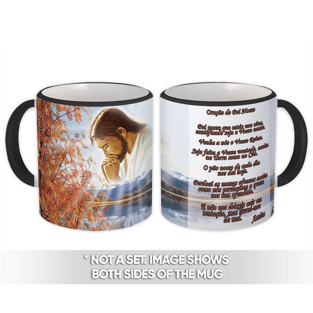 Jesus Prayer Mug - Catholic Our Father Gift in Portuguese