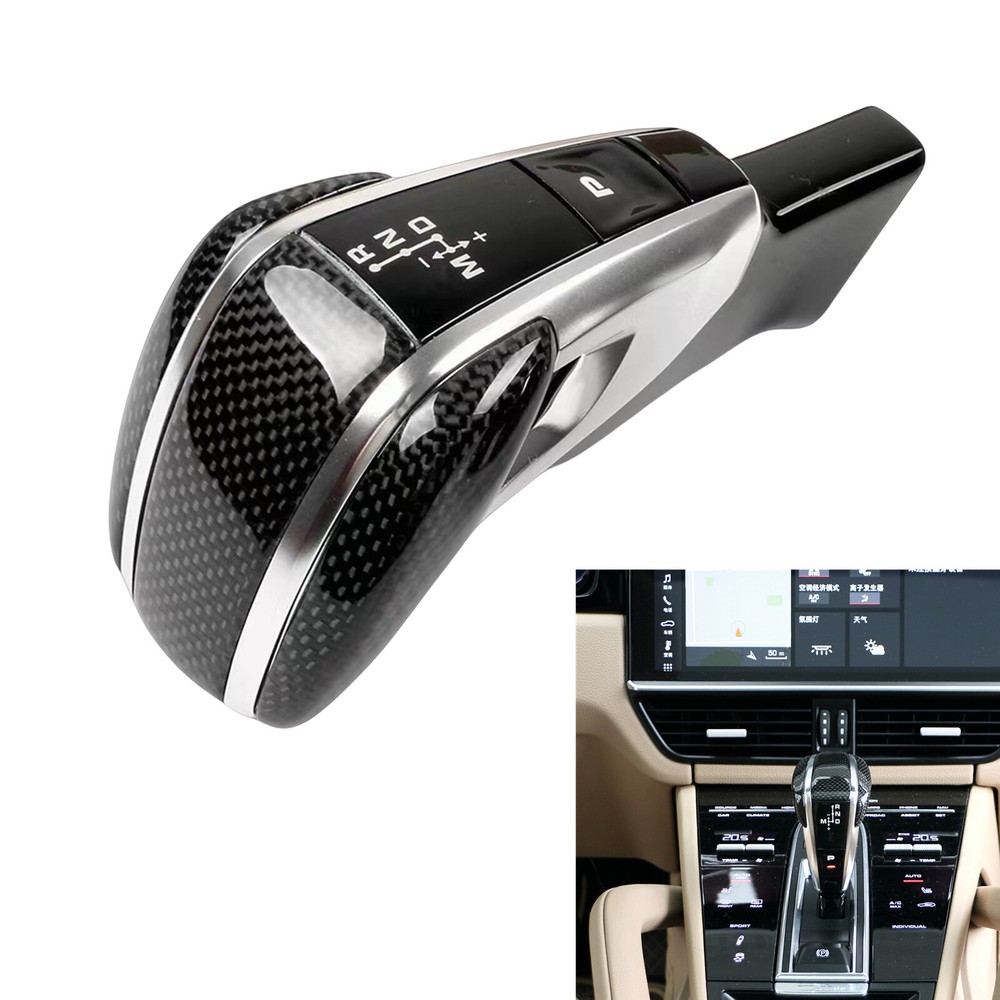 Porsche Cayenne 2018-2023 Silver Carbon Fiber Gear Shift Lever Kit