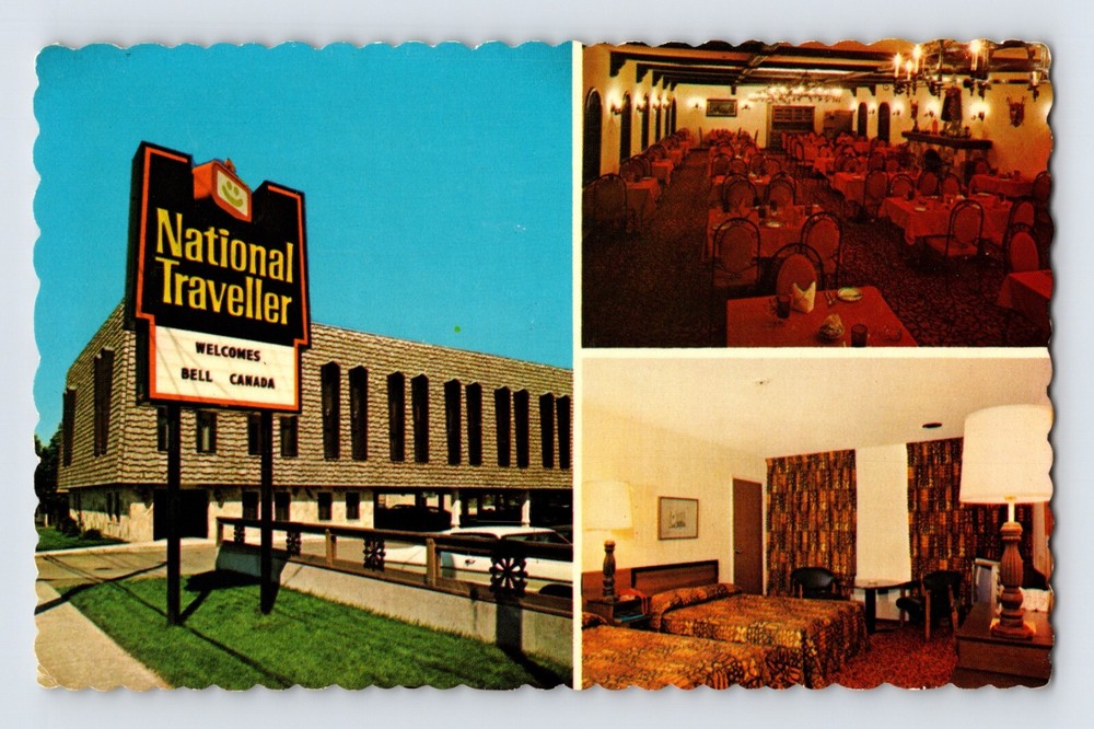 Postcard Ontario London Canada National Traveller Hotel 1960s Unposted Chrome