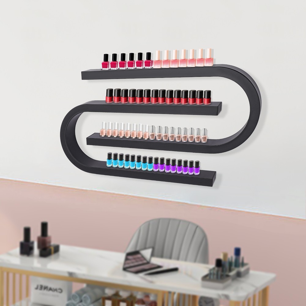 Wall Mounted Nail Polish Shelf Stand Display Rack Holder Varnish Nail Salon Shop