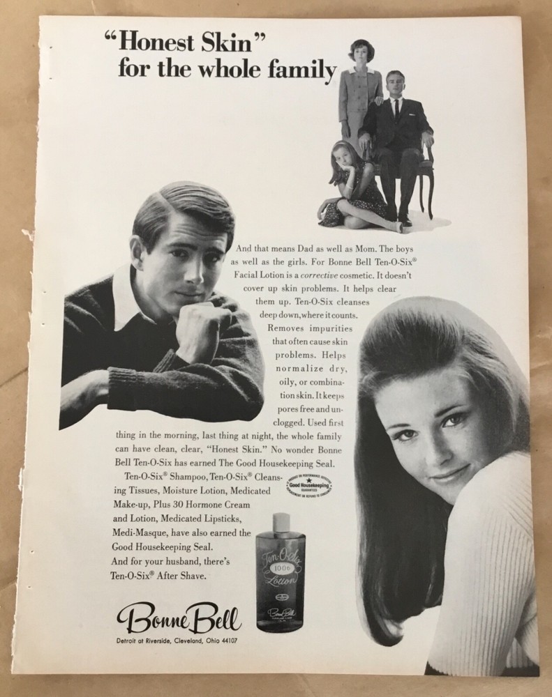 Bonne Bell lotion 1966 vintage print ad 60s retro art home decor cosmetics skin