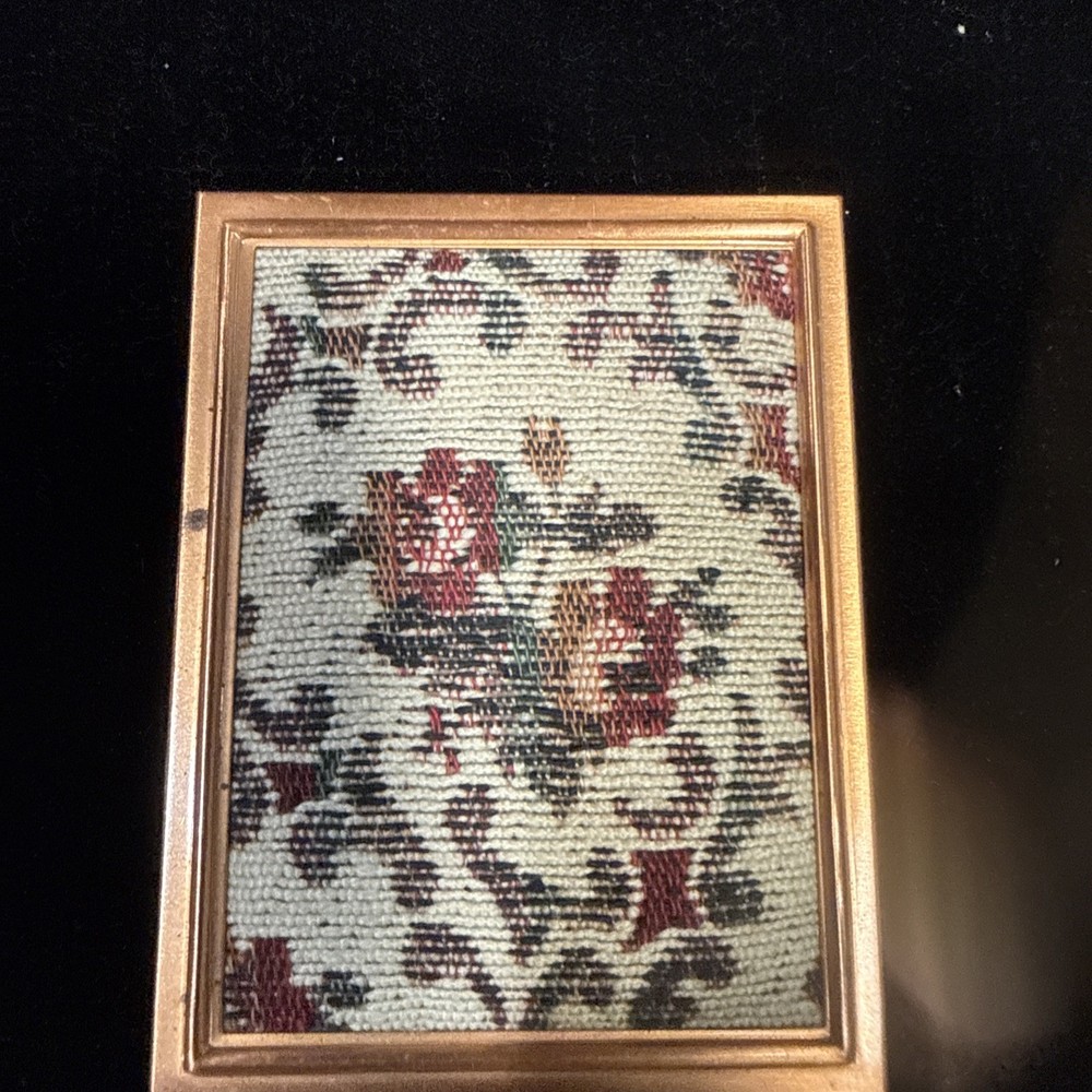 Vintage Cigarette Case Floral Design In Great Shape Copper Base