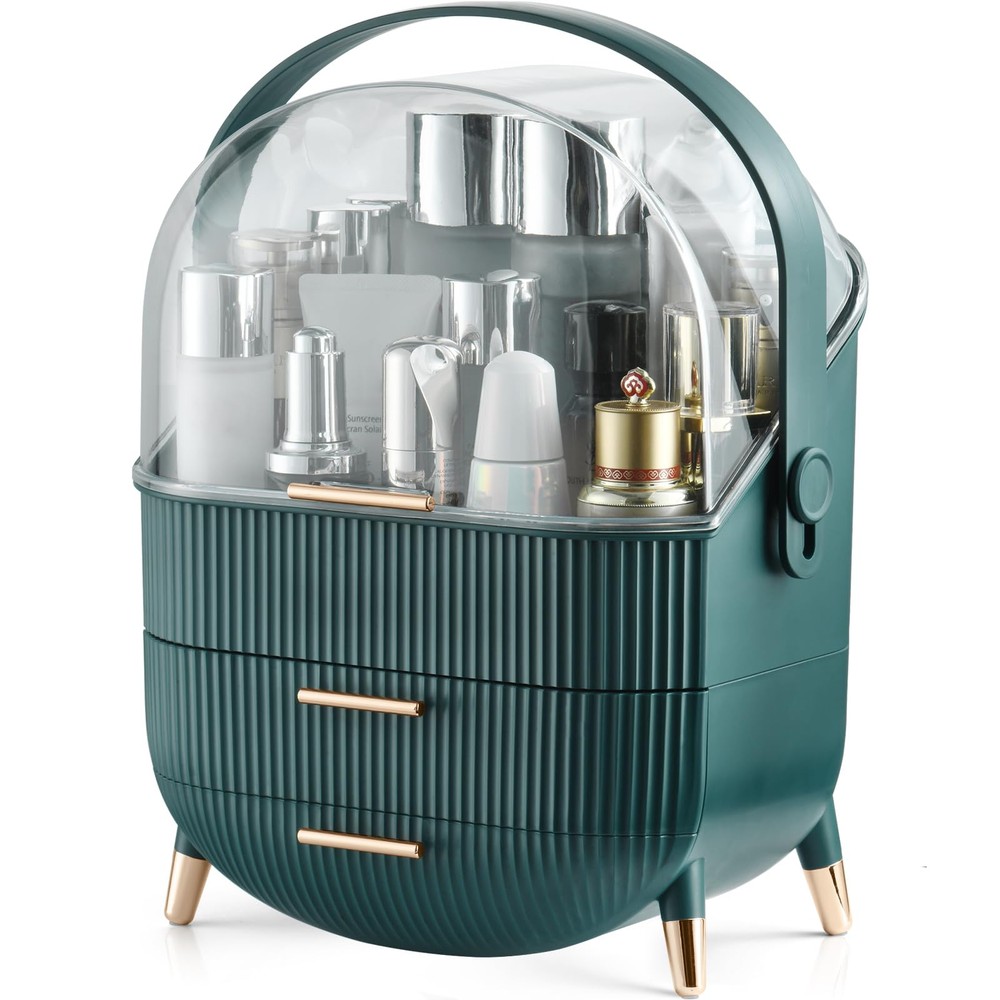 CANITORON Makeup Organizer,Skincare Organizer with 2 Drawers and Transparent ...