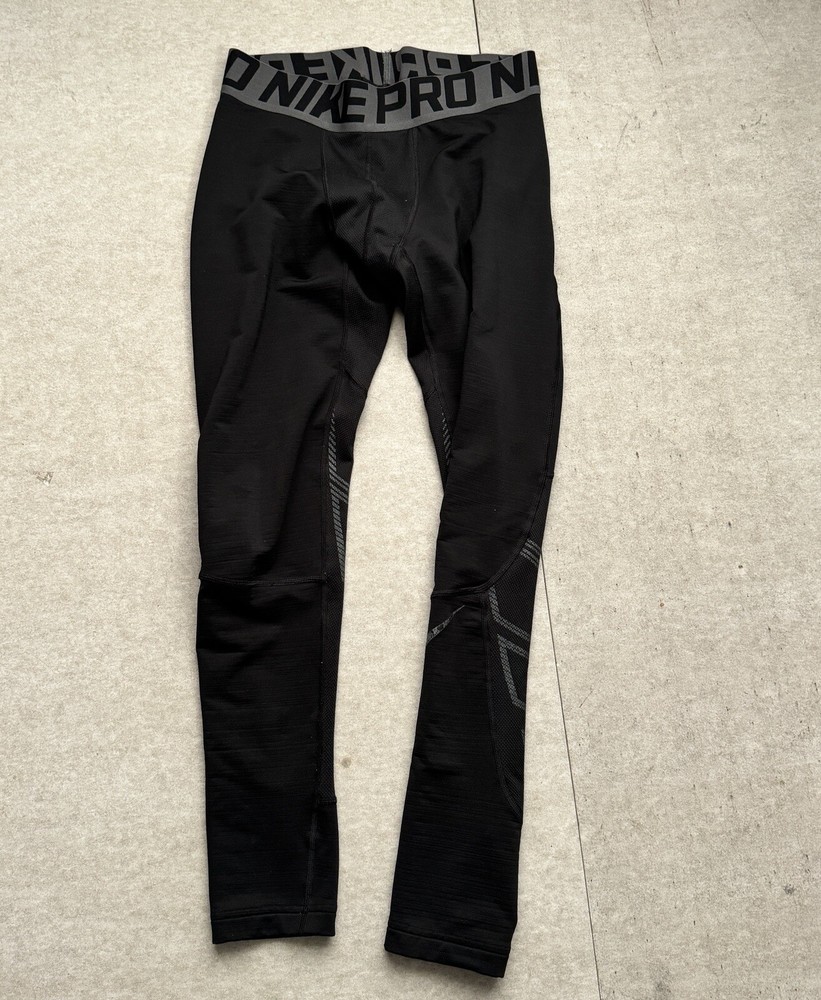 Nike Pro Leggings Mens Large Black Dri-Fit Compression Training Gym Sports Walk