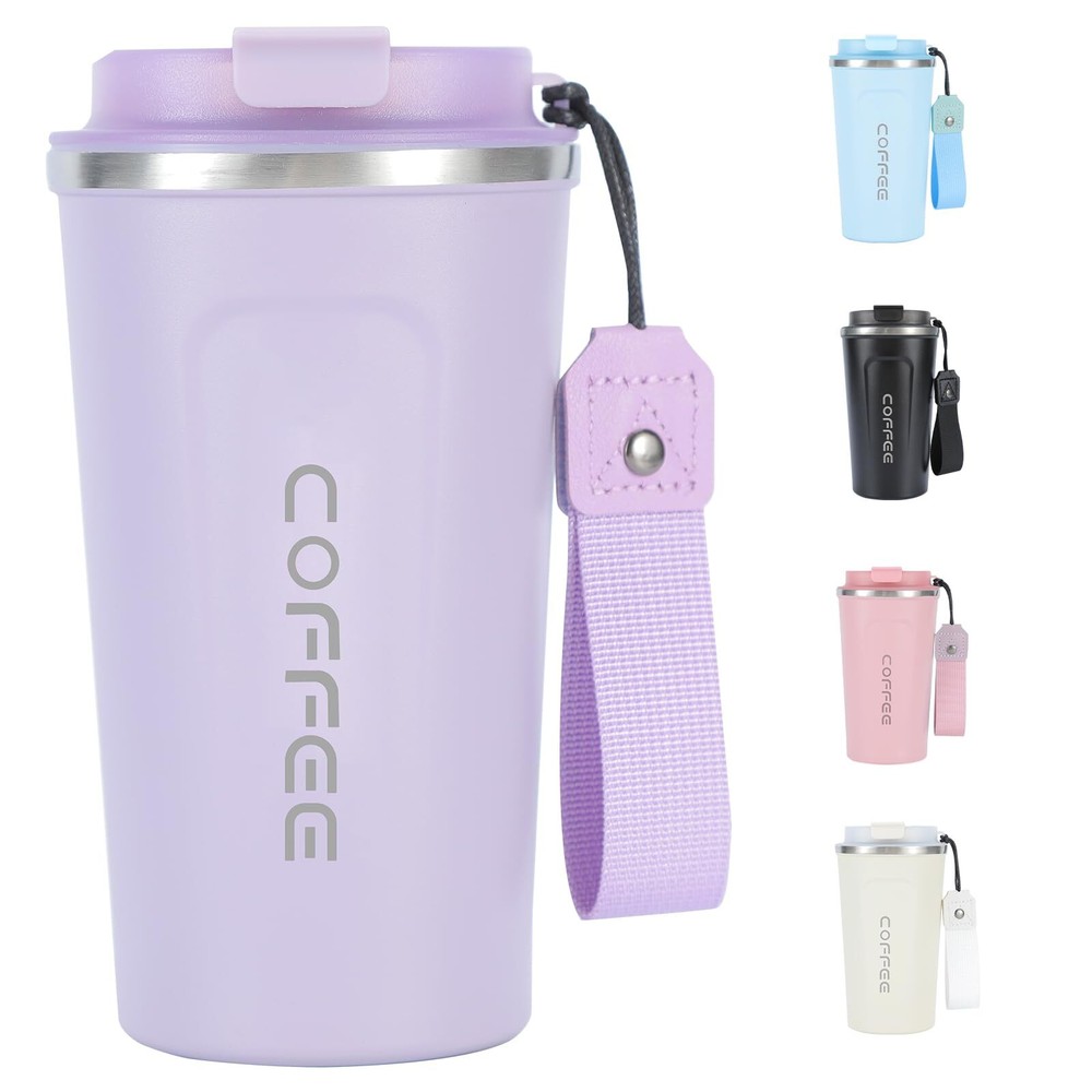 Travel Coffee Mug 16 Oz Insulated Coffee Cups With Lid Thermos Stainless Steel C