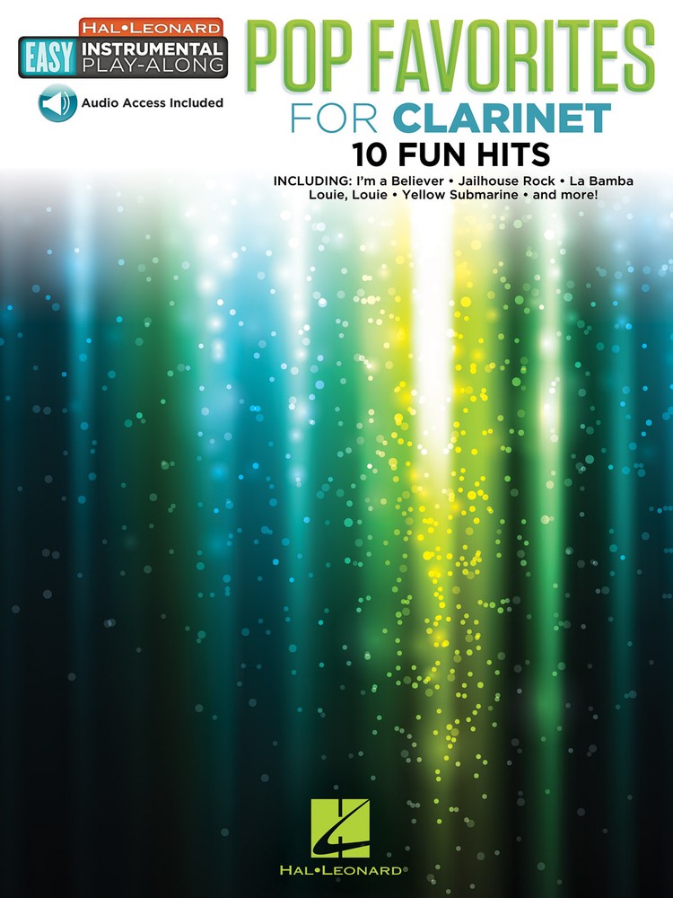 Pop Favorites 10 Fun Hits Clarinet Easy Sheet Music Play-Along Song Book & Audio