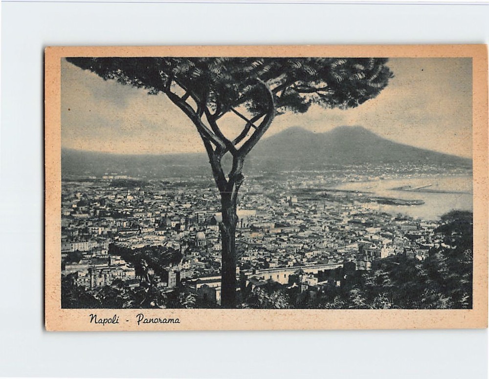 Postcard Panoramic View Naples Italy