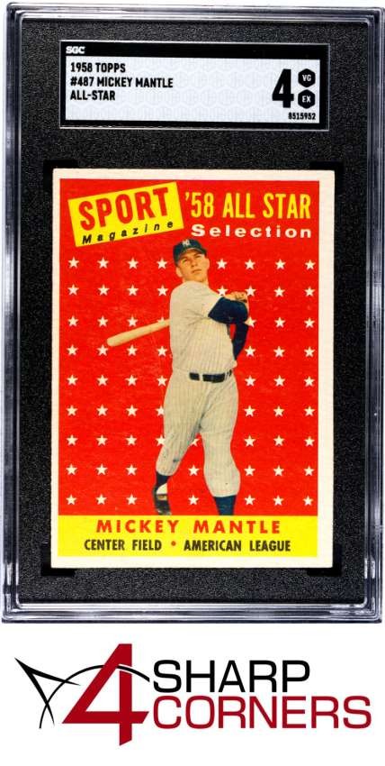 1958 Topps All-Star #487 Mickey Mantle Yankees Hof Sgc 44SC is the hobby's first consignment choice on eBay!