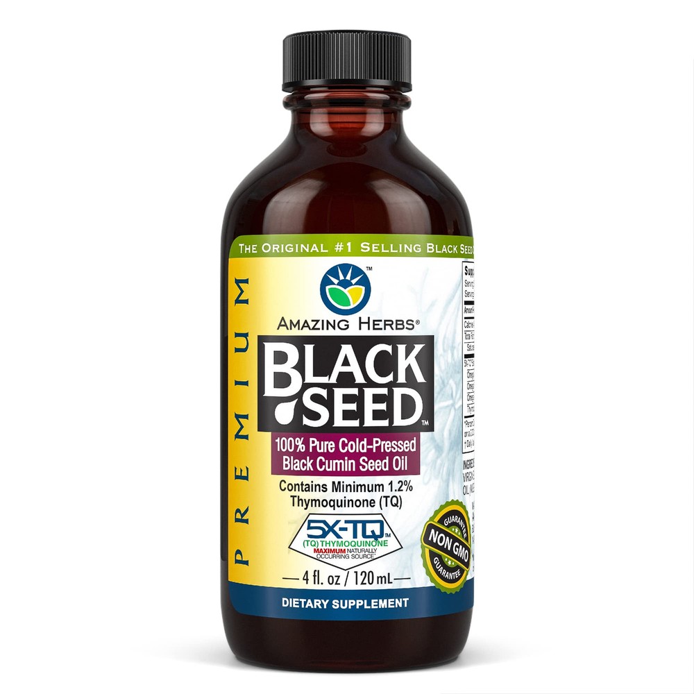 Premium Black Oil - Gluten Free, Non GMO, Cold Pressed Nigella Sativa Aids in...