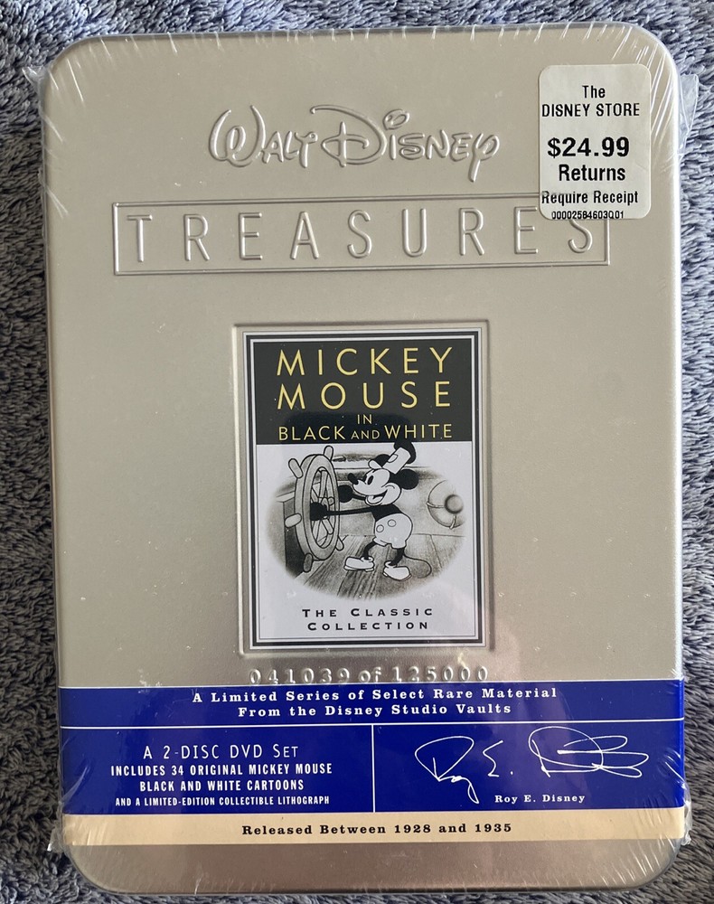 Walt Disney Treasures Mickey Mouse In Black and White 2-Disc DVD Tin New Sealed