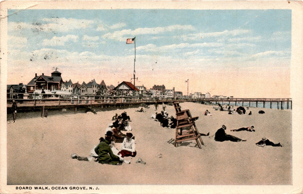 BOARD WALK, OCEAN GROVE, N. J. Postcard