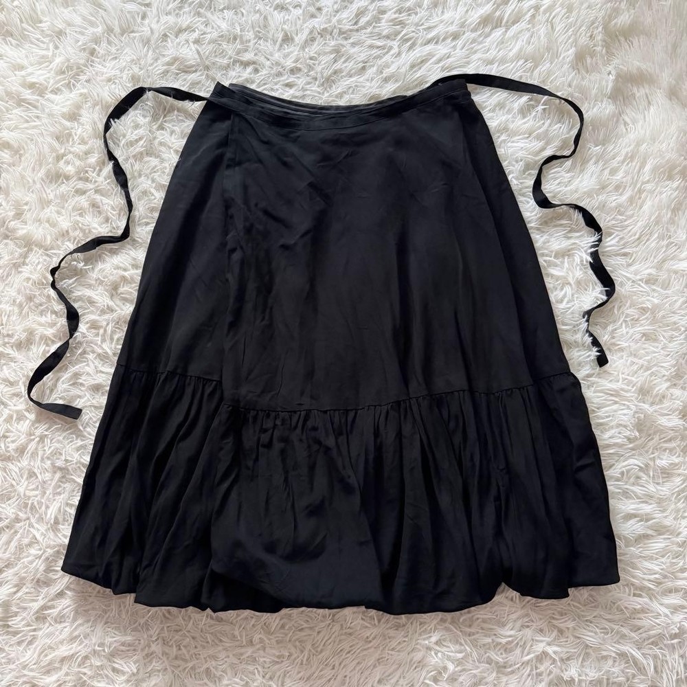 Used Tricot Comme Des Garcons Ad1998 Long Wrap Skirt Black Size M Good Japan