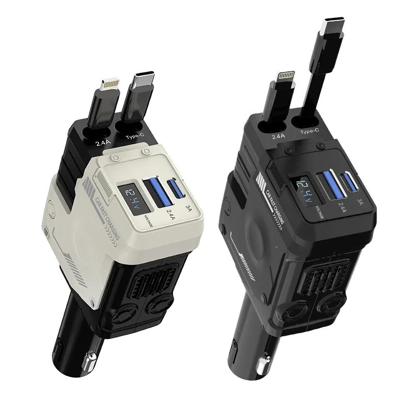 Fast Rapid Type-C Car Charger Cable for Android Samsung iPhone 16 15 14