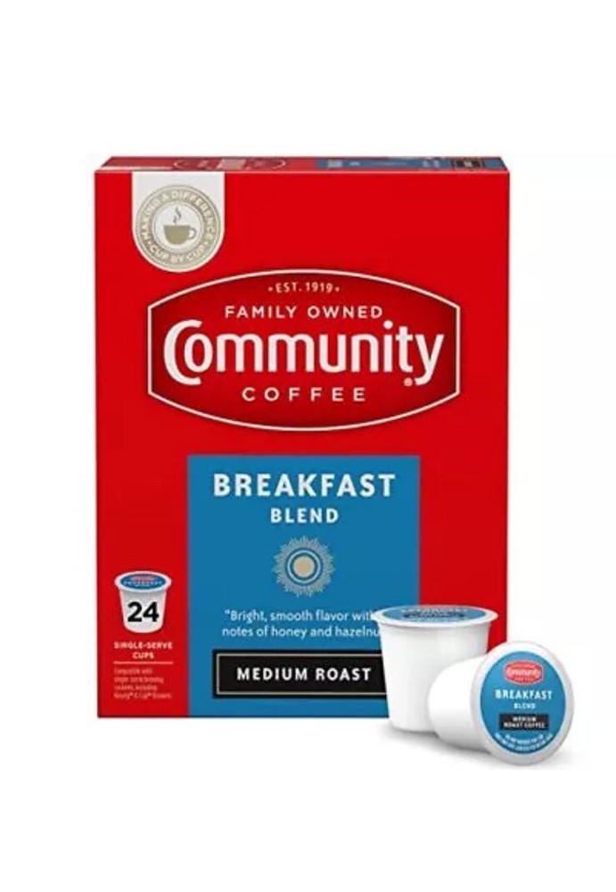 Breakfast Blend 24 Ct Keurig K-Cup Medium Roast Community Coffee Exp 01/2026 NEW