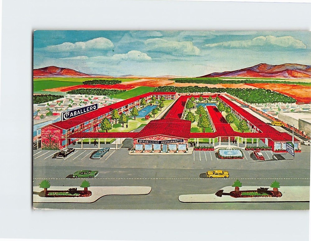 Postcard Caballero Motor Hotel & Restaurant El Paso Texas USA