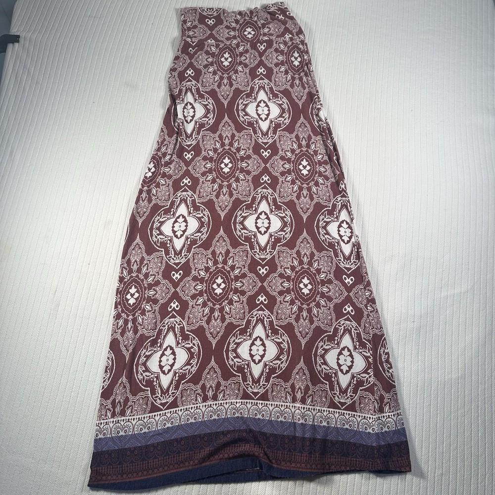 Women’s Maxi Skirt Boho Print Elastic Waist XS (24” Waist, 47” Length)”