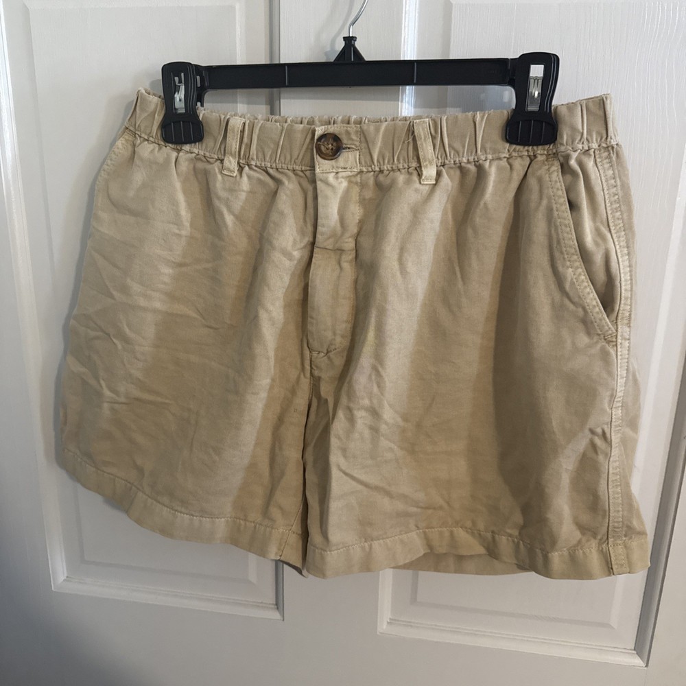 Chubbies Shorts  Mens  5’ Inseam Pull On Elastic Waist Beige Large
