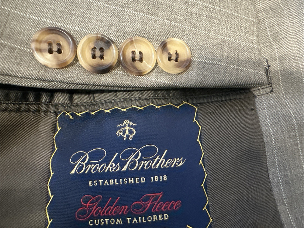 Brooks Brothers Golden Fleece Tailored Light gray Suit Jacket Blazer ~46R