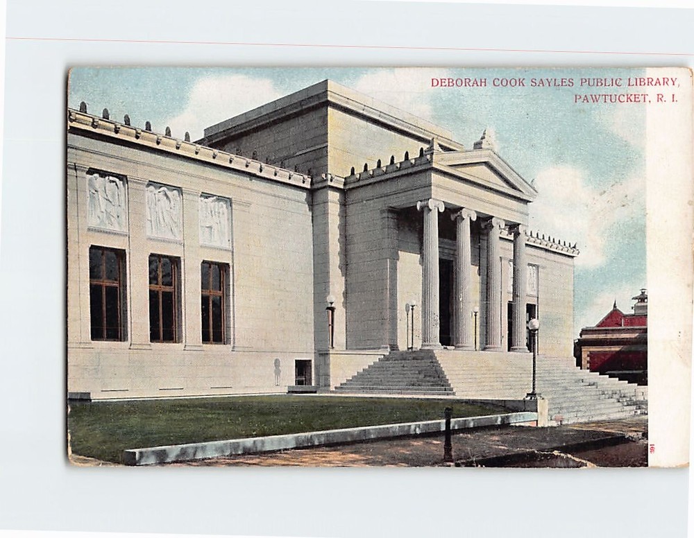 Postcard Deborah Cook Sayles Public Library Pawtucket Rhode Island USA