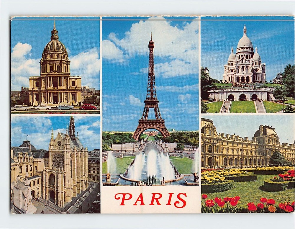Postcard Famous Landmarks in Paris France