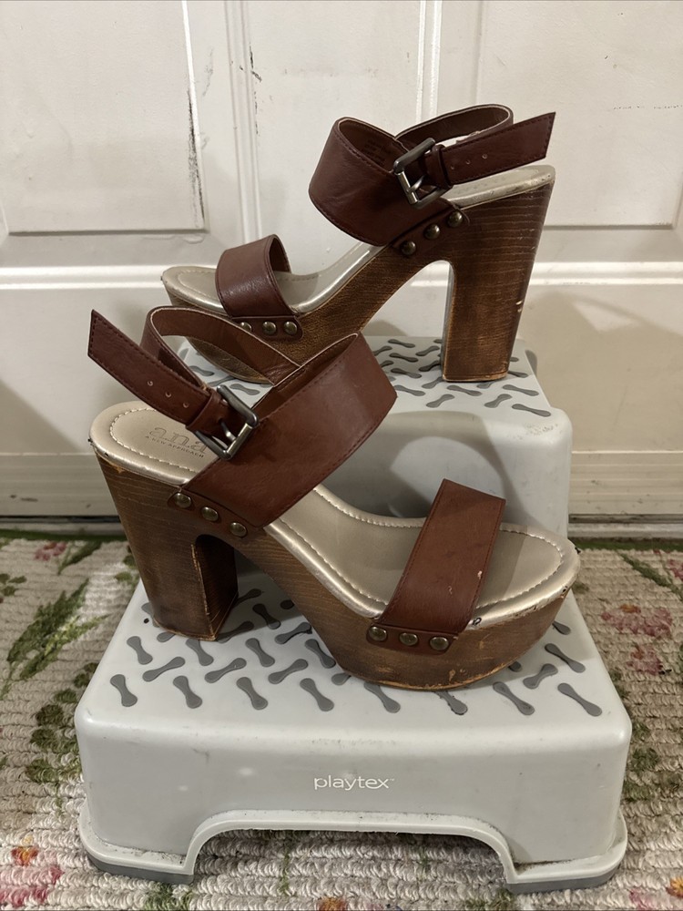 Elegant ANA Brown Heels in Size 9.5 for Women  