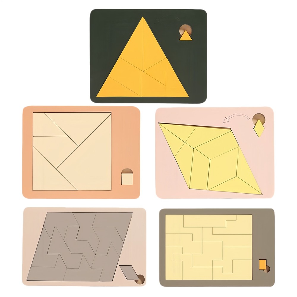 Jigsaw Puzzles Triangle Wooden Brain Teaser Irregular Shape Logic Jigsaw Puzzle