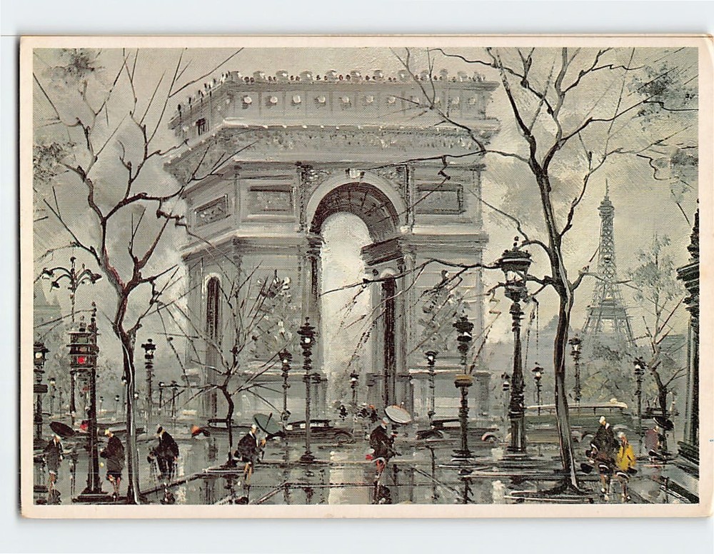 Postcard Arc de Triomphe Paris France