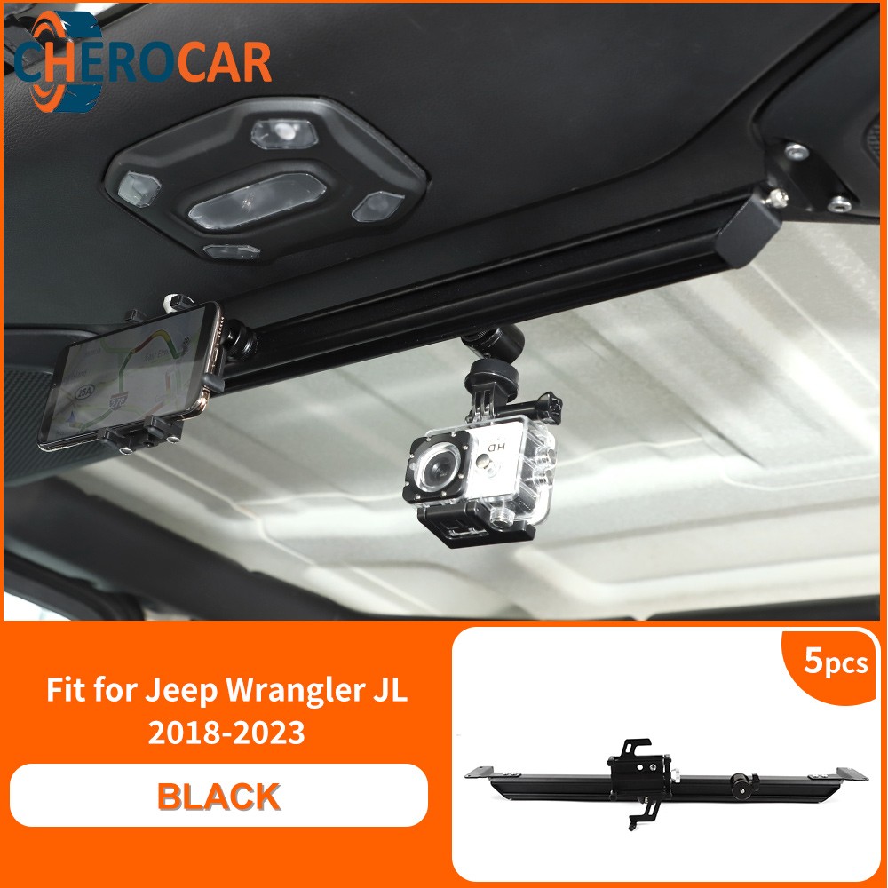 Top Overhead Phone & Camera Holder Stand For Jeep Wrangler JL JT 18+ Accessories