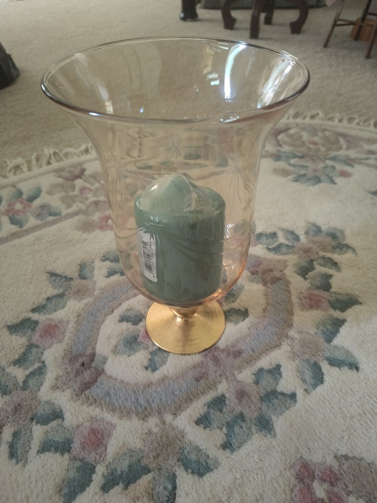 vintage brass hurricane candle holder