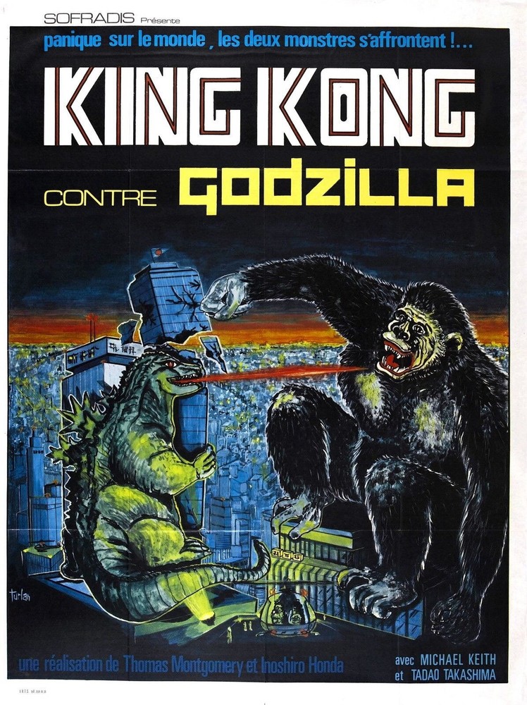 RARE 74332 KING KONG VS GODZILLA Monster Movie Wall Poster US