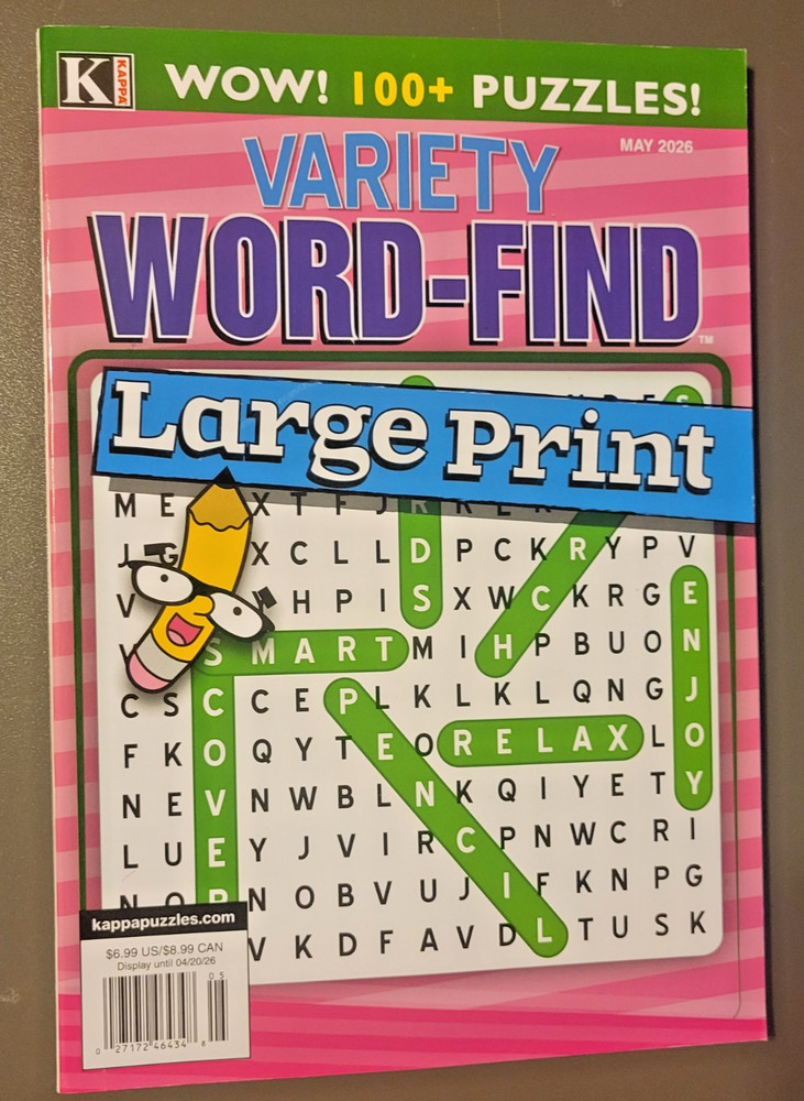 Variety Word-Find Large Print by Kappa - Wow! 100+ Puzzles! - May 2026 Issue