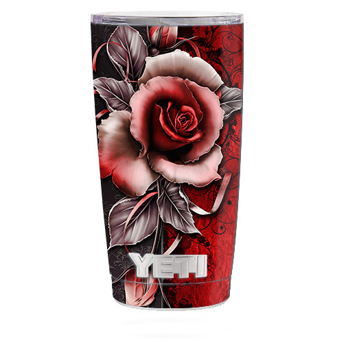 Skin Decal for Yeti 20 oz Rambler Tumbler Cup / Beautful Rose Design