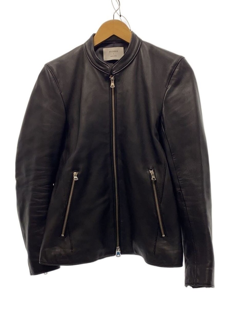 Studious Single Rider Jacket/1/Sheep Leather/Blk/Plain/107352001 3476