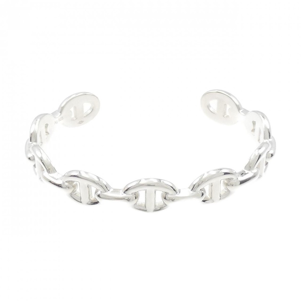 Authentic HERMES Chaine d'Ancre Silver Bangle Bracelet 2700040530939