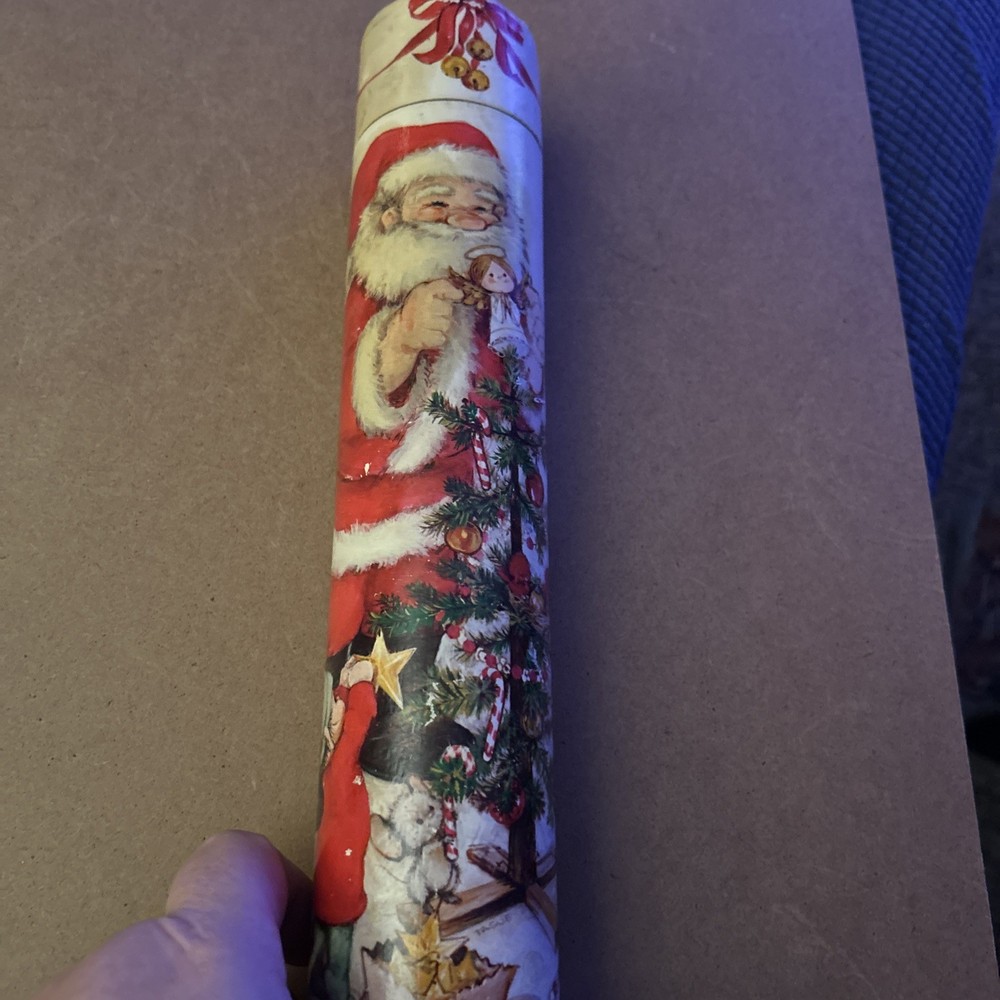 VTG 11.75” Tall Christmas Santa & Elves Match Holder