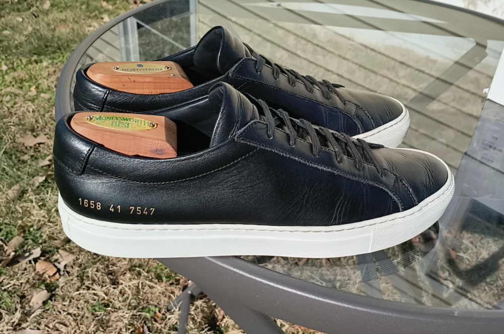 Common Projects Achilles Low Black 41 EU 8/8.5 US Mens 1658 COA EUC $450-image