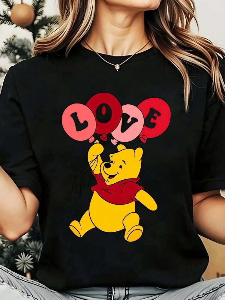 Disney T-Shirt Happy Winnie The Pooh Love Balloons Men Women Unisex #8